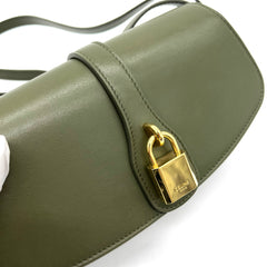 Celine Smooth Calfskin Tabou Clutch On Strap Olive