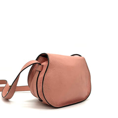 Chloe Calfskin Mini Marcie Round Crossbody Bag Peach Bloom