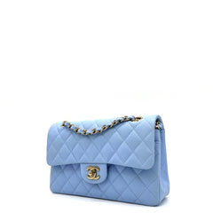 Chanel Caviar Quilted Small Double Flap Light Blue