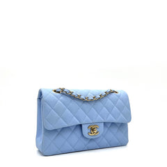 Chanel Caviar Quilted Small Double Flap Light Blue