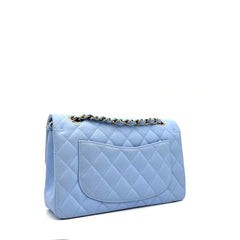 Chanel Caviar Quilted Small Double Flap Light Blue