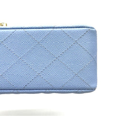 Chanel Caviar Quilted Small Double Flap Light Blue