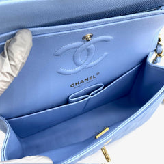 Chanel Caviar Quilted Small Double Flap Light Blue