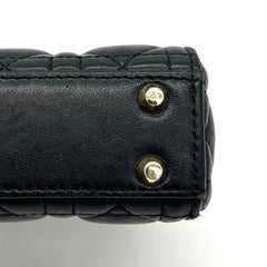Christian Dior Lambskin Cannage Micro Lady Dior Black
