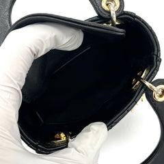Christian Dior Lambskin Cannage Micro Lady Dior Black