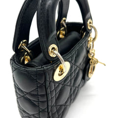 Christian Dior Lambskin Cannage Micro Lady Dior Black