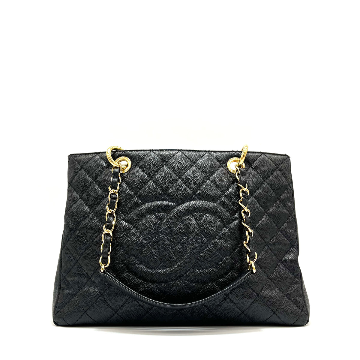 CHANEL Caviar Quilted Grand Shopping Tote GST Black 2013-2014