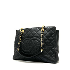 CHANEL Caviar Quilted Grand Shopping Tote GST Black 2013-2014