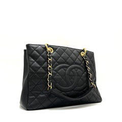 CHANEL Caviar Quilted Grand Shopping Tote GST Black 2013-2014