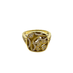 18K Gold and Natural Diamond Ring