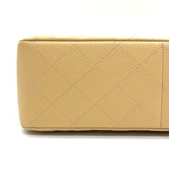 CHANEL Caviar Quilted Jumbo Double Flap Beige 2012-2013