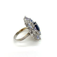 블루 사파이어 다이아몬드 반지