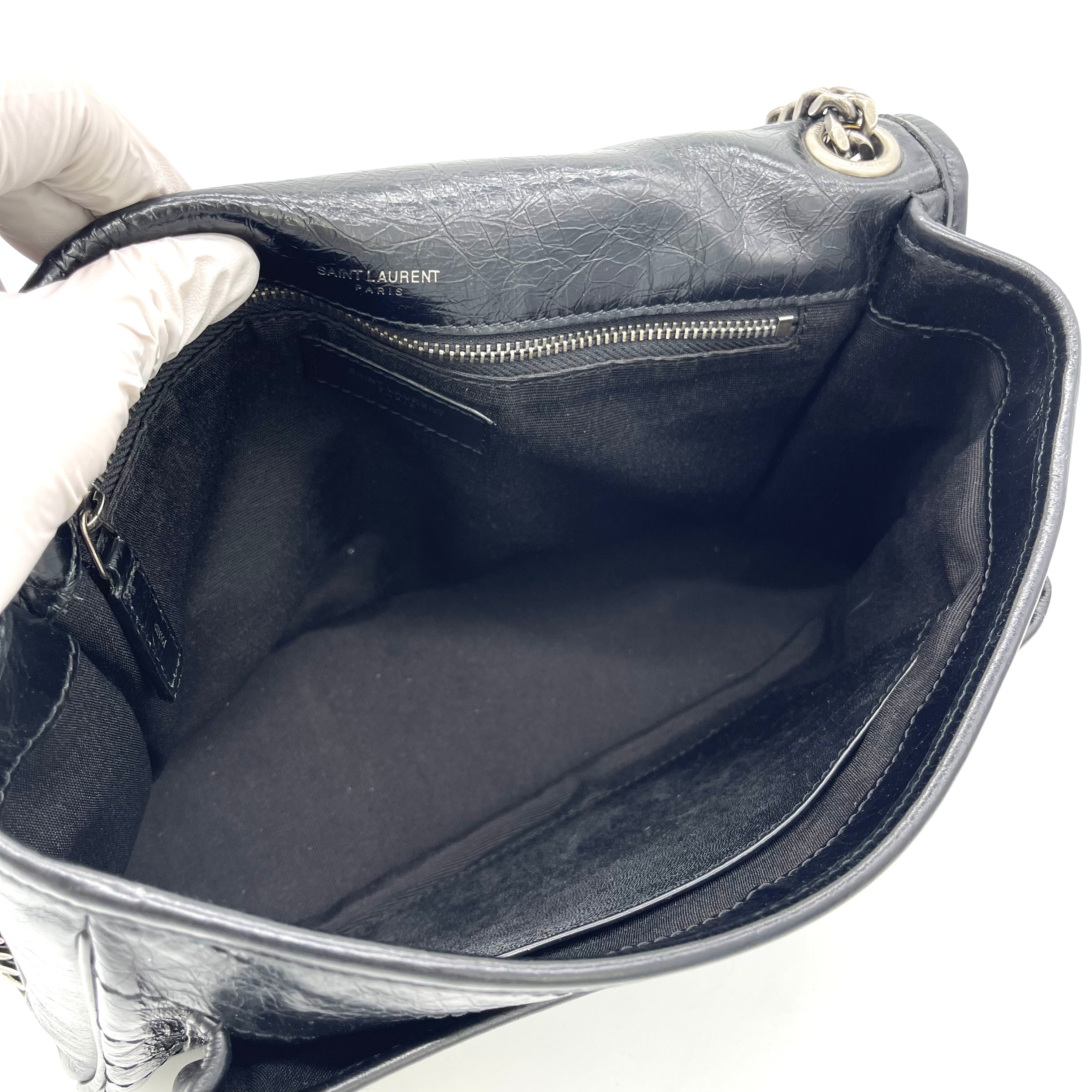 YVES SAINT LAURENT Niki Medium Chain Bag in Crinkled Vintage
