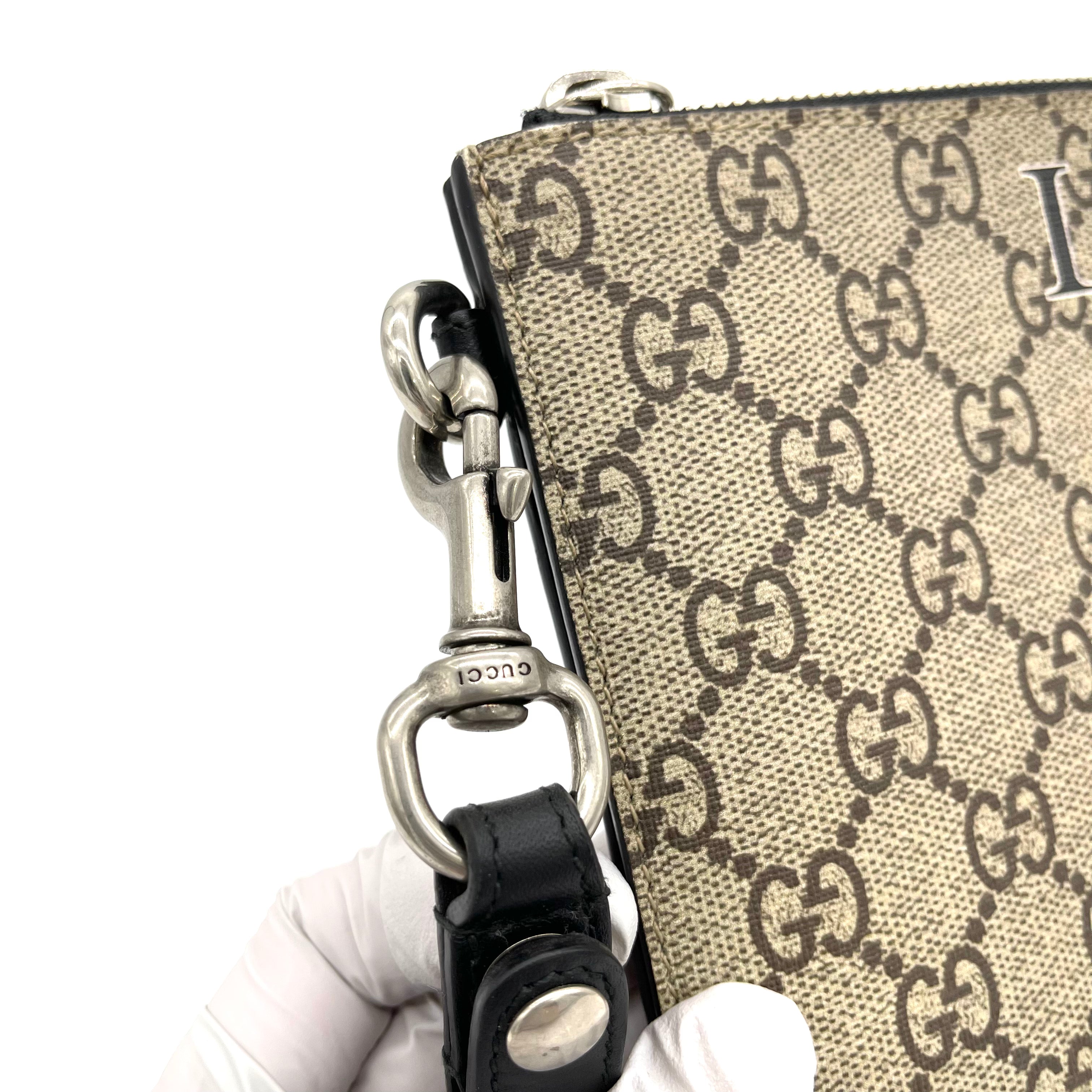 Gucci Tiger-print Gg Supreme Messenger Bag - Beige
