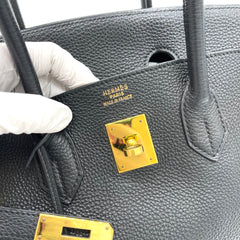 HERMES Togo Birkin 35 Black Gold Hardware
