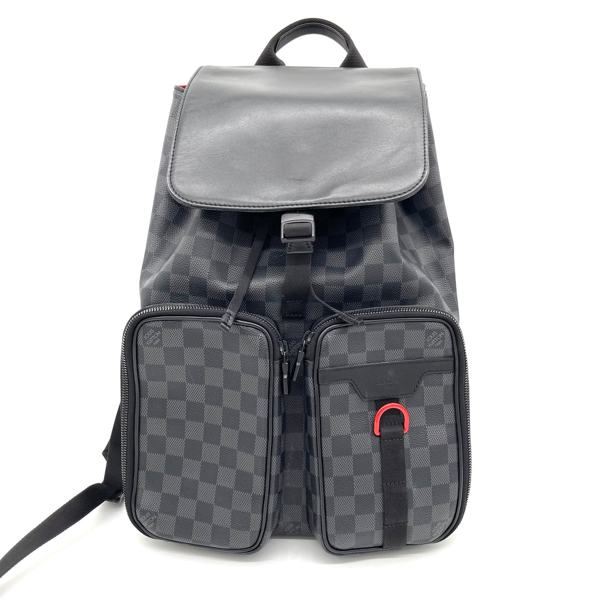 LOUIS VUITTON Louis Vuitton Damier Graphite Utility Backpack Red