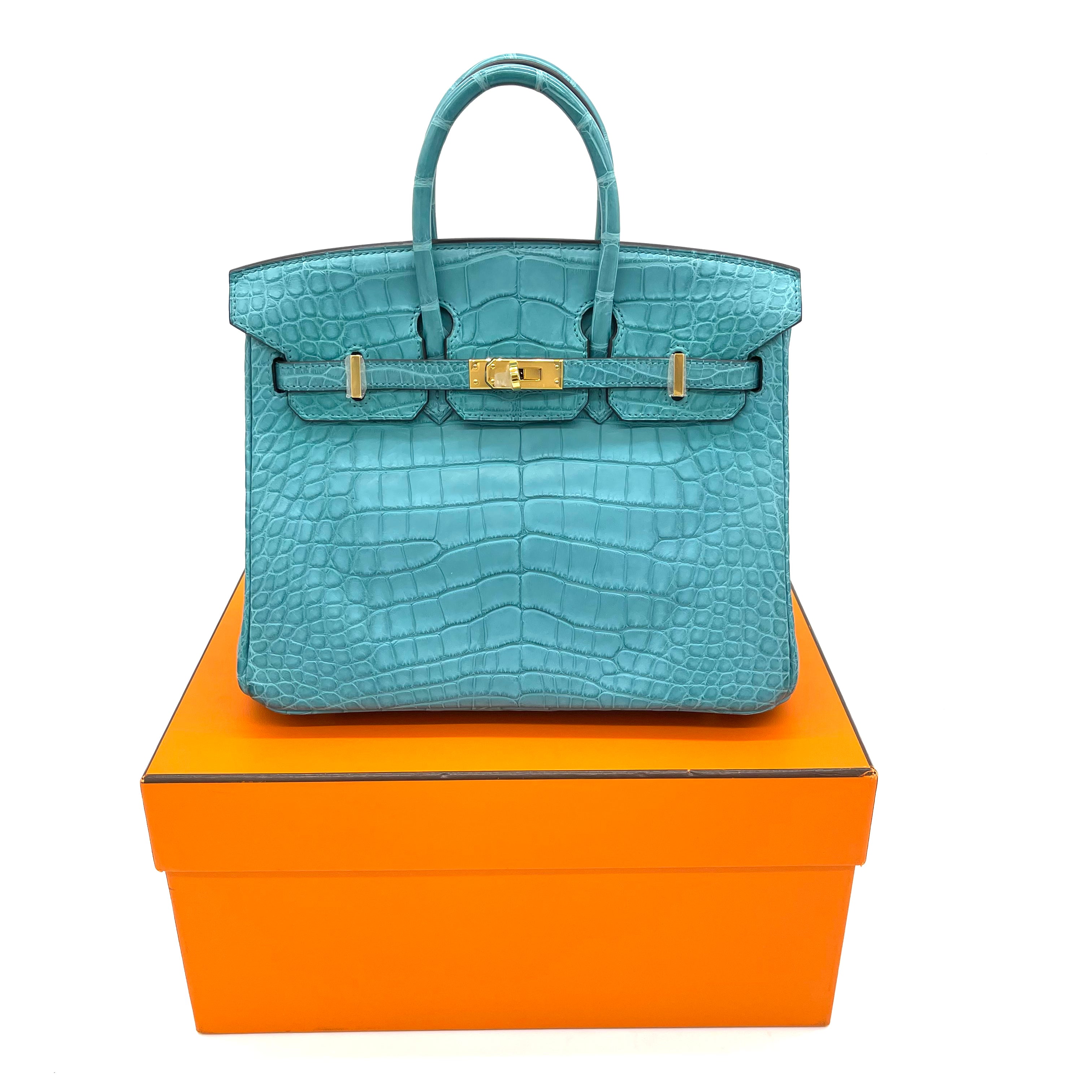 Hermes birkin top crocodile blue