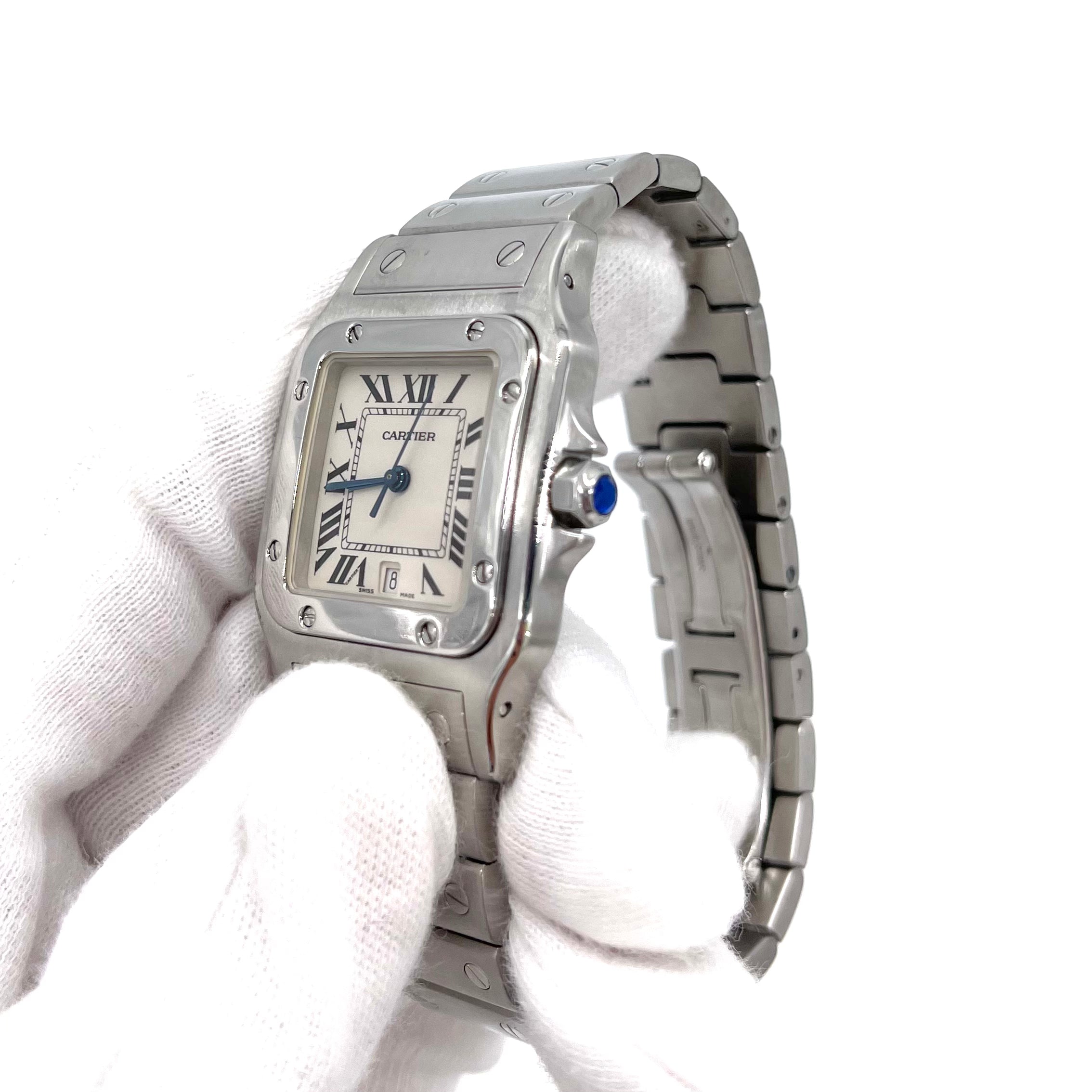 Cartier santos 100 2025 quartz stainless steel