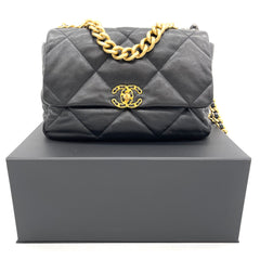 [NEW Condition] CHANEL Lambskin Quilted Large Chanel 19 Flap Black