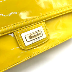 [NEW CONDITION]CHANEL Yellow Patent Leather East West Flap Bag