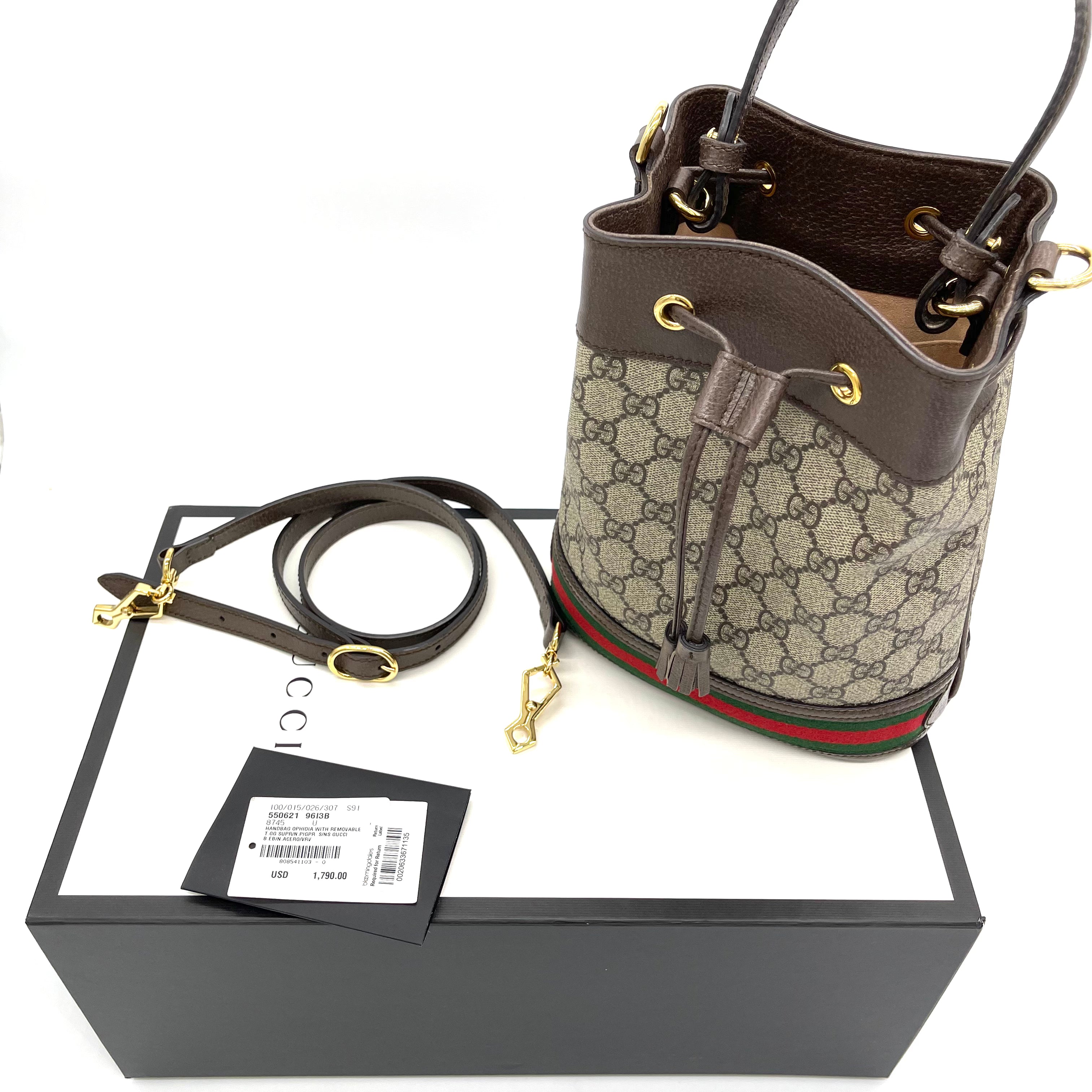 New GUCCI Ophidia GG small bucket bag 550621 520981
