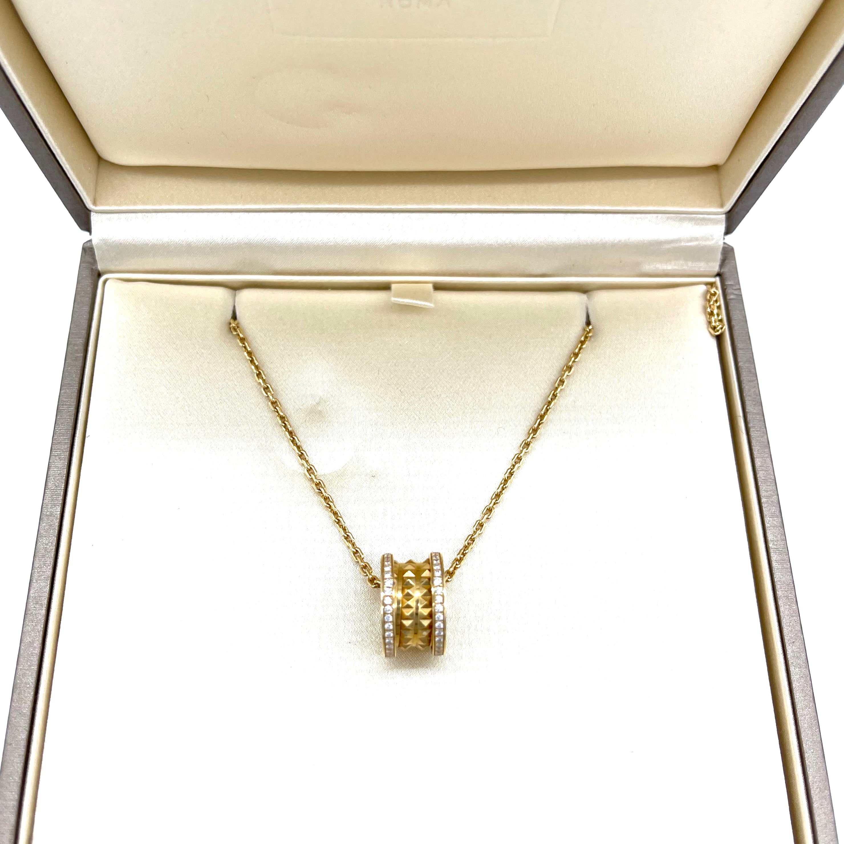 [BRAND NEW]BVLGARI B.ZERO1 ROCK 18K YELLOW GOLD DIAMOND PENDANT NECKLACE