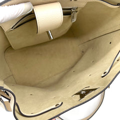 LOUIS VUITTON Calfskin Mechanical Flowers Lockme Bucket Crème DU2128