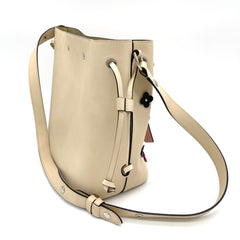 LOUIS VUITTON Calfskin Mechanical Flowers Lockme Bucket Crème DU2128