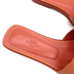 Hermes Oran Sandal Flat Shoes Rose Aube Epsom