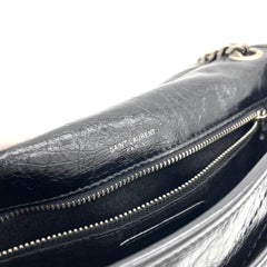 Saint Laurent Black Chevron YSL Niki Crossbody Chain Bag Leather ref.498330  - Joli Closet