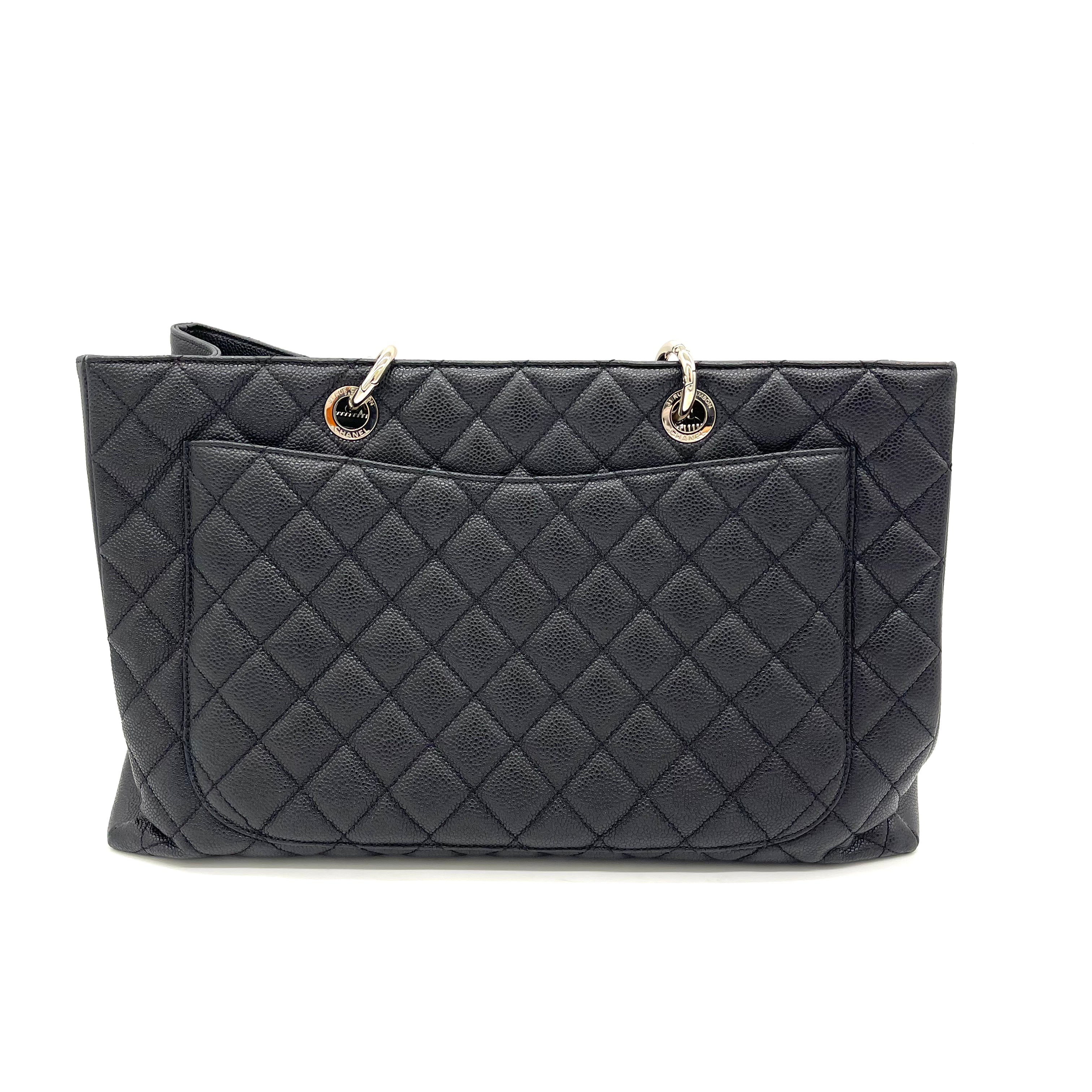 Chanel Grand Shopping Tote Quilted Caviar XL Black