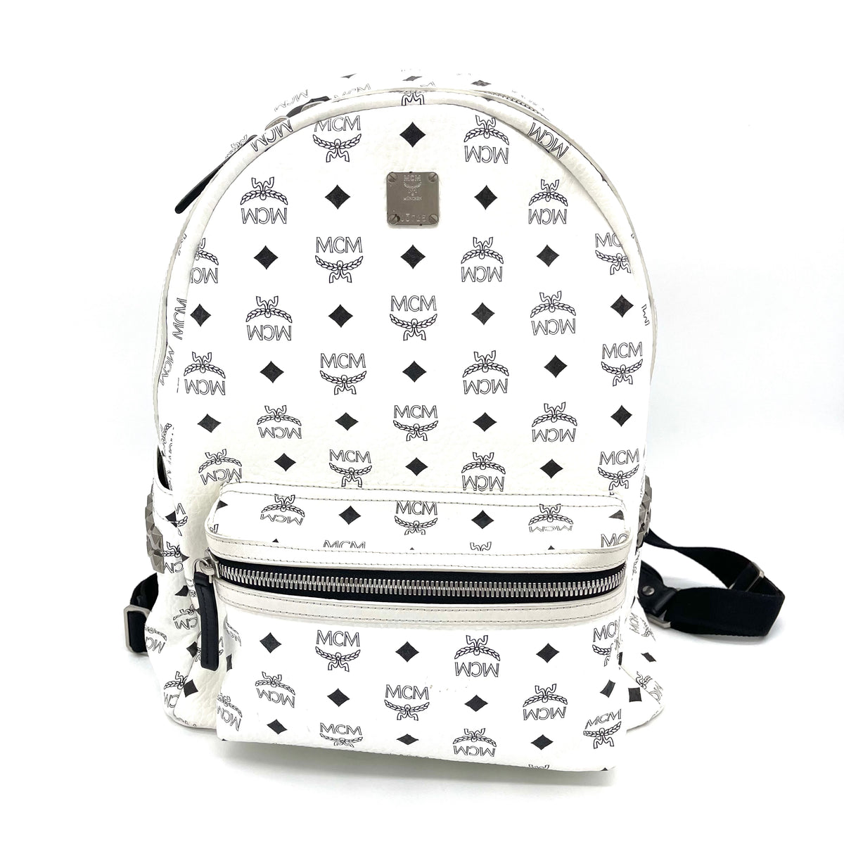 White mcm hot sale backpack