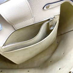 LOUIS VUITTON Calfskin Mechanical Flowers Lockme Bucket Crème DU2128