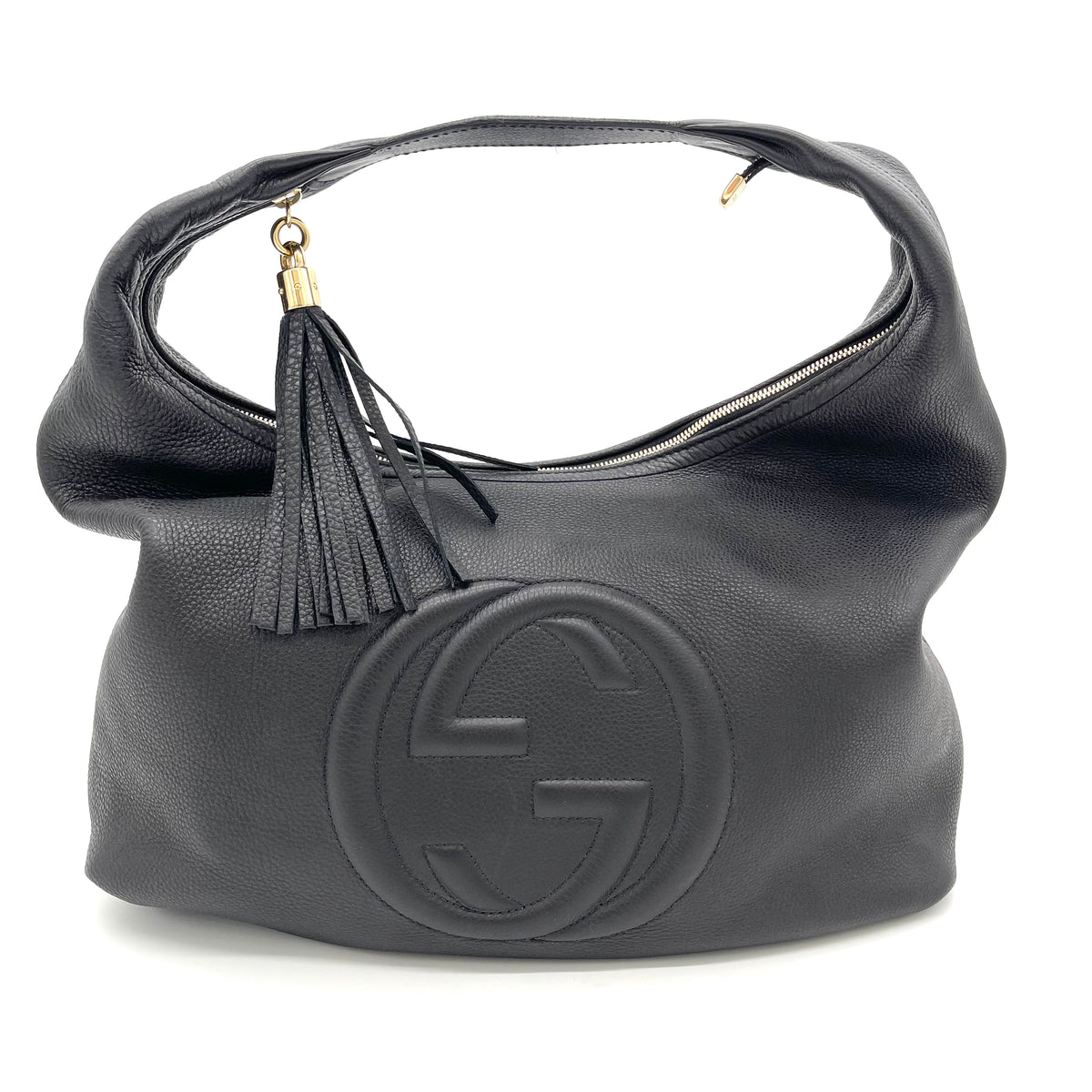 Gucci soho large shop leather hobo bag black