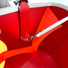 [New Condition]CHRISTIAN LOUBOUTIN Calfskin PVC Love Spikes East West Cabata Tote Latte Multicolor