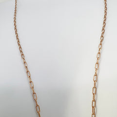 14K Solid Rose Gold Open Link Chain Necklace 14.5" [14K Solid Gold ]