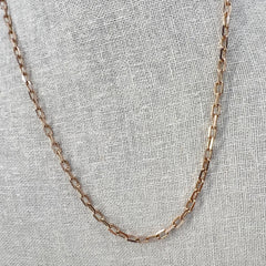 14K Solid Rose Gold Open Link Chain Necklace 11.75" [14K Solid Gold ]