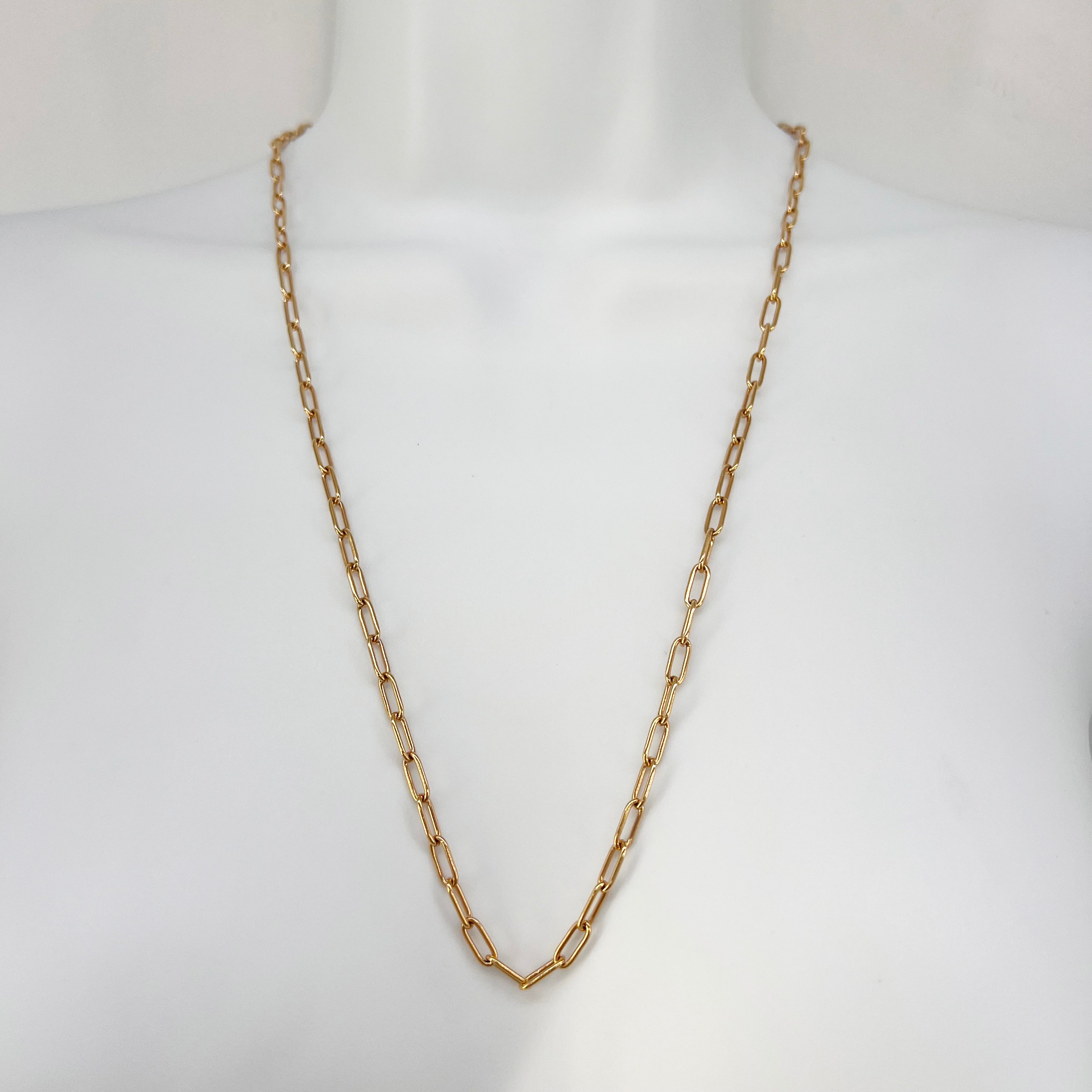 14K Solid Rose Gold Open Link Chain Necklace 11.5" [14K Solid Gold ]