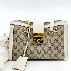 GUCCI Padlock Small Gg Shoulder Bag In Neutrals