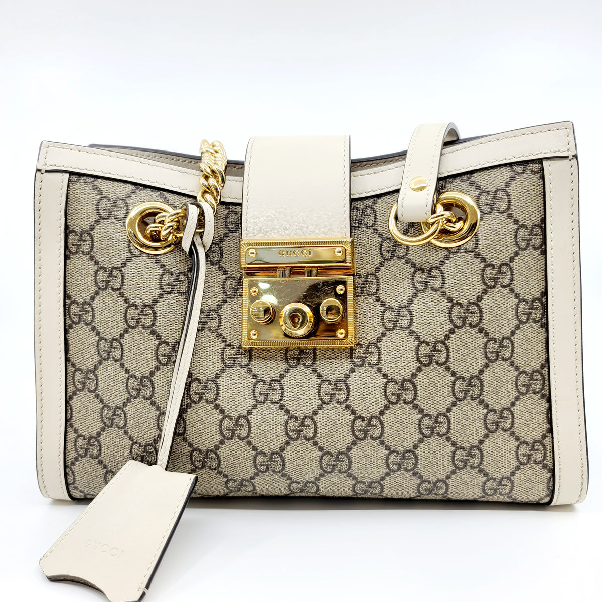 GUCCI Padlock Small Gg Shoulder Bag In Neutrals