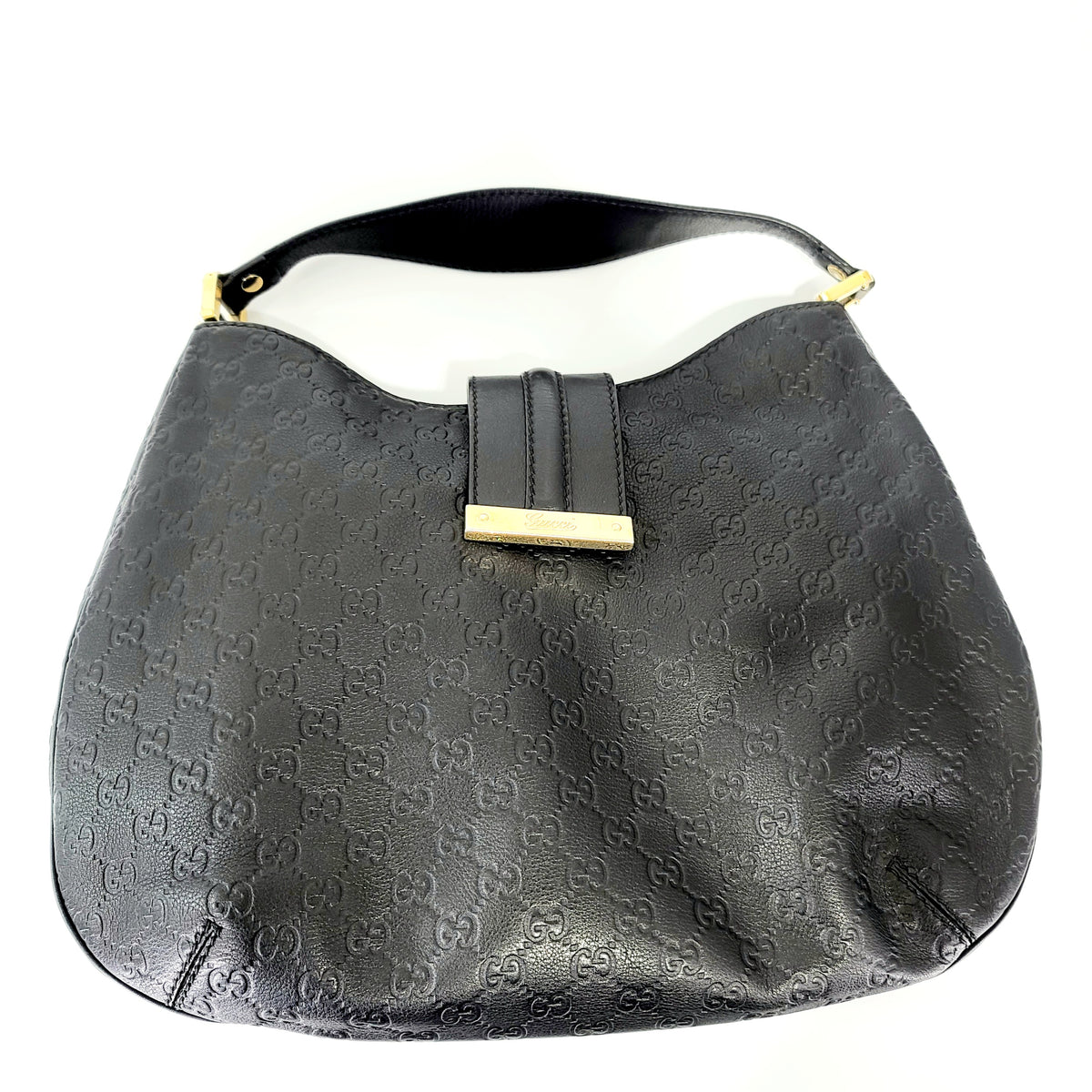 GUCCI Guccissima Large New Ladies Web Hobo Black
