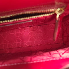 Medium Lady Dior Bag Cherry Red Patent Cannage Calfskin