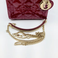 Christian Dior Cherry Red Lady Dior Chain Pouch – The Closet
