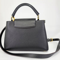 Louis Vuitton Capucines medium model shoulder bag in black leather  taurillon clémence