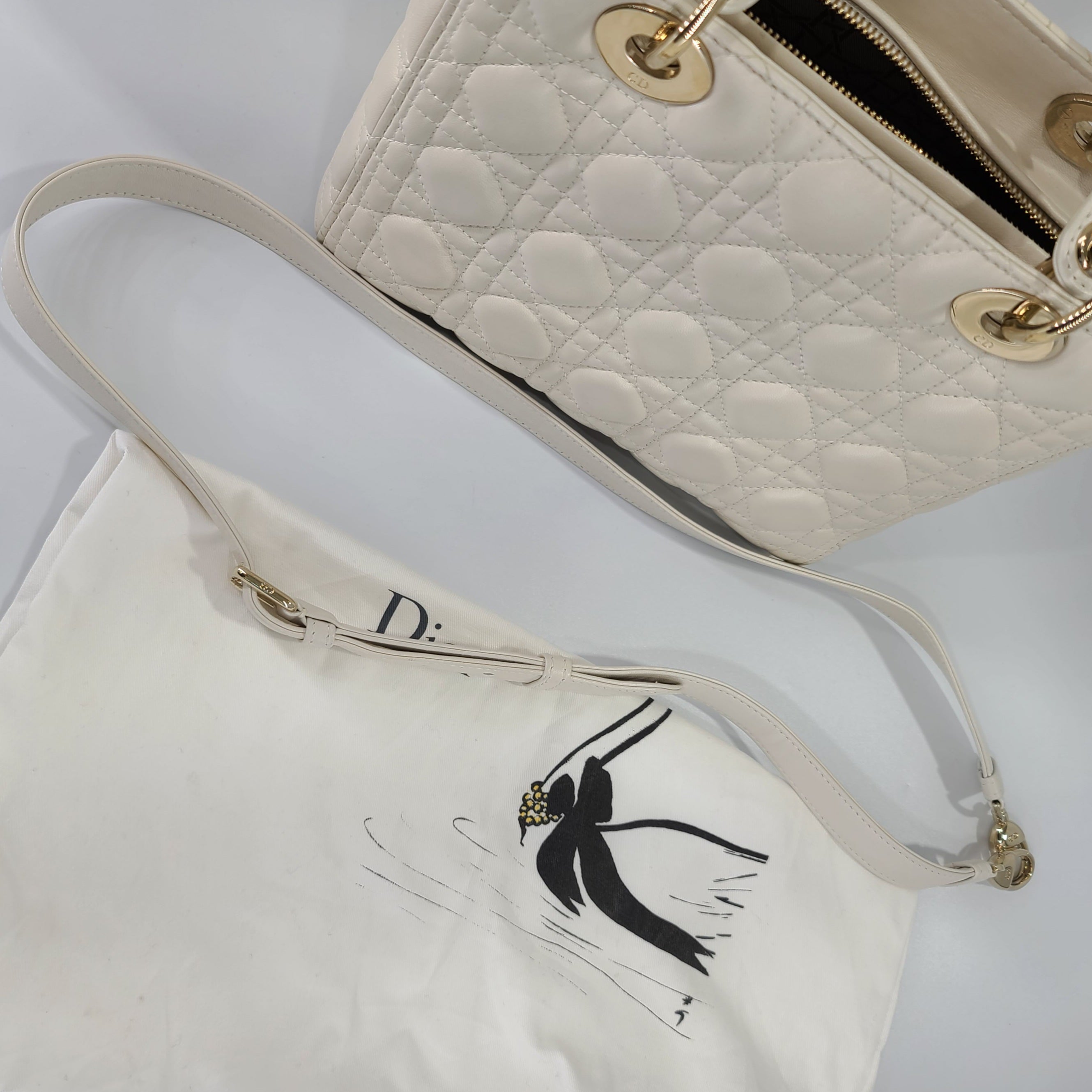 Medium Lady Dior Bag Black Patent Cannage Calfskin
