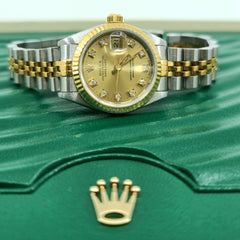 ROLEX Datejust 26Mm Steel Yellow Gold Diamond Ladies Watch 69173