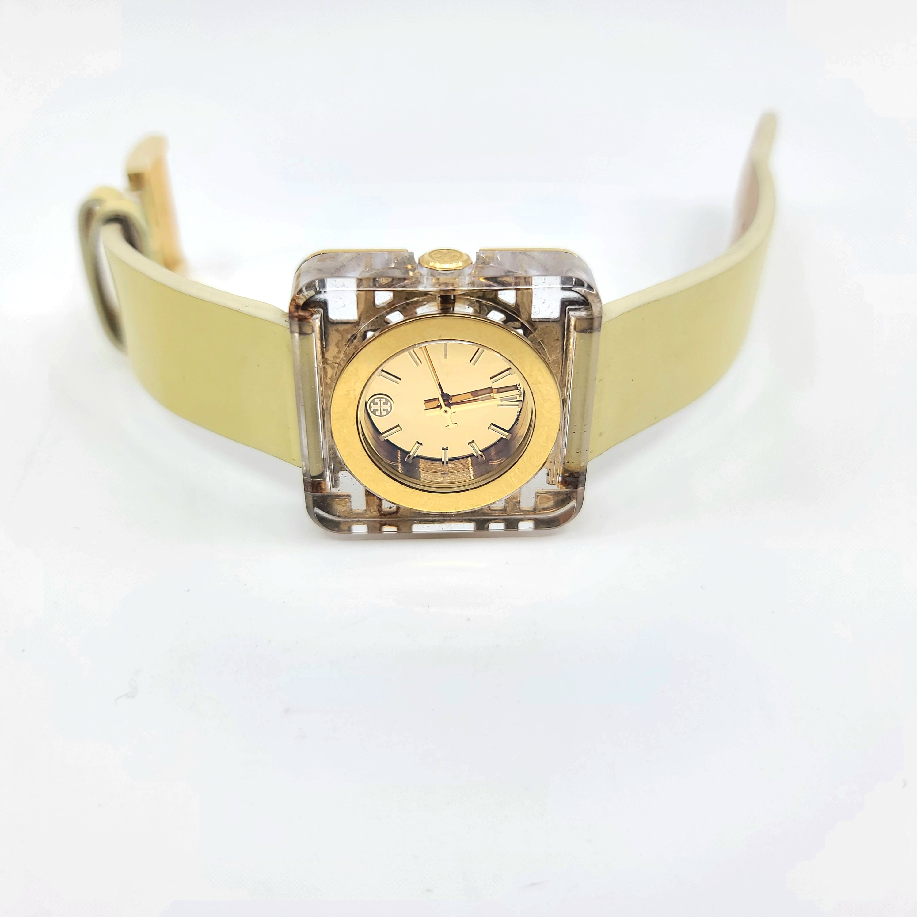 Tory Burch Gold tone leather watch