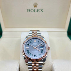 구매 날짜 2022년 5월 10일 롤렉스 Datejust 41 Wimbledon 다이얼 Everose Gold Two Tone Jubilee 팔찌 126331