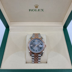 구매 날짜 2022년 5월 10일 롤렉스 Datejust 41 Wimbledon 다이얼 Everose Gold Two Tone Jubilee 팔찌 126331