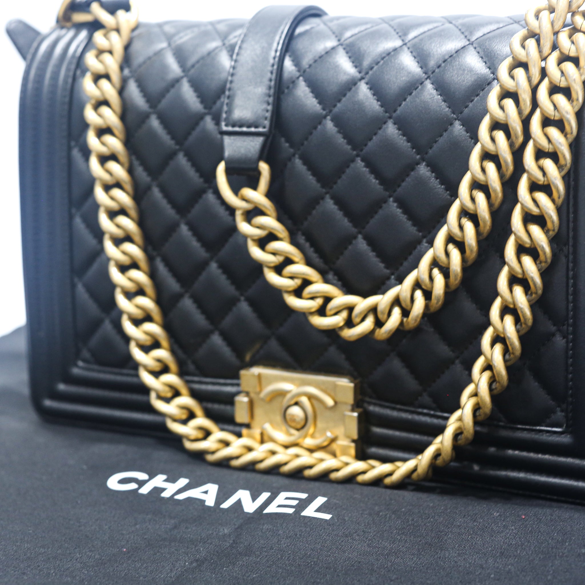 Chanel Boy Bag Calf Skin New Medium Black
